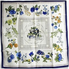 Hermes Silk Scarf Carre 90 Quai aux Fleurs Women Used AB Rank From Japan