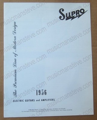 1956 SUPRO CATALOG REPRINT - Weaseltone Reprint Electric Guitars and Amplifiers