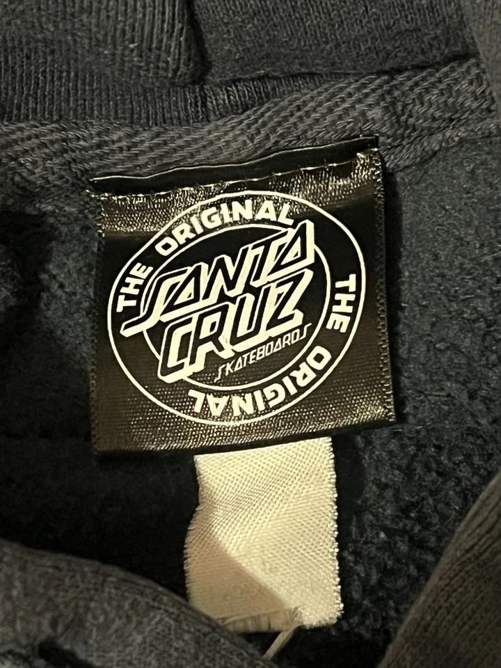 Blue Large Santa Cruz flame logo hoodie with yellow graphics  - Image 3 of 4