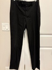 Alfani Mens Slim fit solid black Dress Pants 32W / 32L
