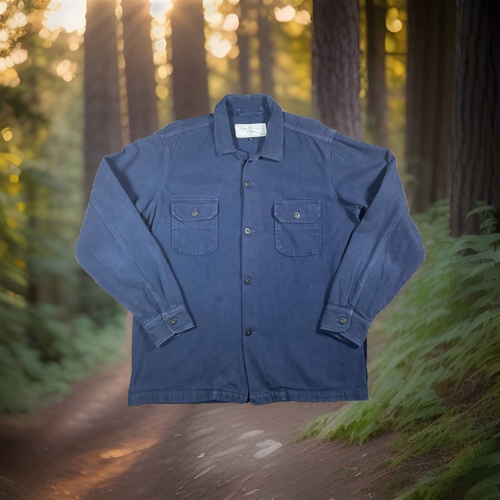 Rogue Territory Navy Button Down Shacket Shirt Ja… - image 1
