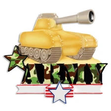 Army Tank Personalized Christmas Tree Ornament