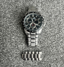 Casio Edifice EF-521 Chronograph Black Dial Stainless Steel Bracelet 100m