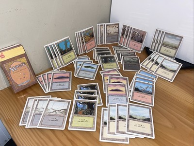 MTG Revised Edition Starter Deck box and 60 basic lands 1994 Magic The Gathering