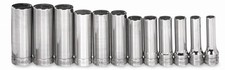 38 Drive Metric Deep 6pt Set 12pc Sockets Clip Rail 8 - 19mm Williams Usa