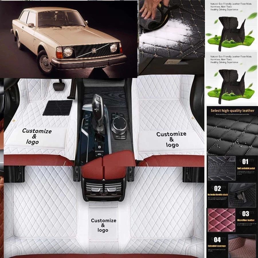 For Volvo 240 Car Floor Mats Anti-Slip Carpets Handmde Liners - Изображение 2 из 4