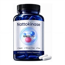 Nattokinase Supplement - 10800 FU 60 Capsules Per Serving New