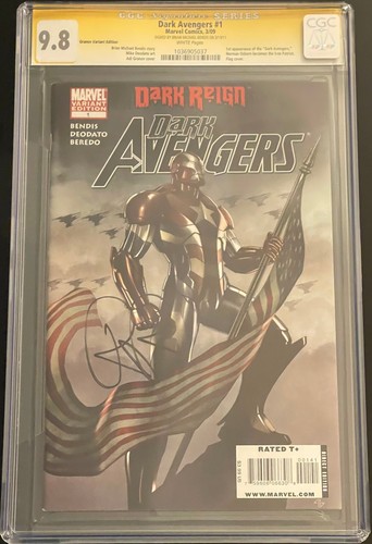 DARK AVENGERS #1 SS CGC 9.8 1:50 NYCC EXCL. SIGNED BY BENDIS - 1ST DARK AVENGERS