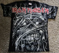 Vintage Iron Maiden Ghost Mummy Chain AOP Single Stitch Shirt Large Reprint Roxx