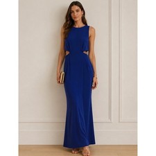Lauren Ralph Lauren Royal Blue Cut-Out Sleeveless Maxi Evening Gown Dress 2