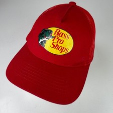 Bass Pro Shops Boys Red Youth Adjustable Trucker Hat Mesh Back Fishing