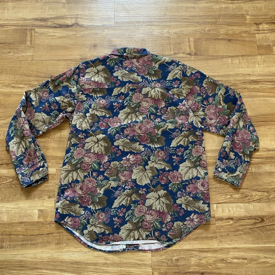 Camisa de pesca con mosca Orvis M floral cottagecore abuela sarga abotonada de colección para mujer Foto 4 de 4