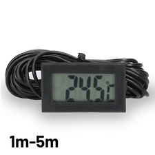 Mini-Thermometer Temperature Display Digital With-Probe 1m-5m Black Cable