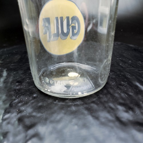 Vintage Original Gulf 1 QT Glass Oil Bottle w/Master Spout Gas Station Jar ✅ - Picture 7 of 9