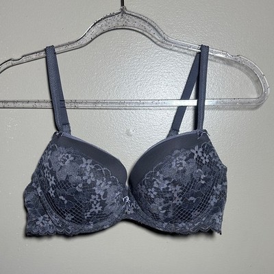Adore Me 36C Gray Lace Push Up Bra