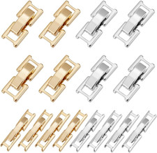 1 Box 4 Styles 12Pcs 15Mm 24K Gold Brass Fold over Clasp Folding Clasp Bulk Silv