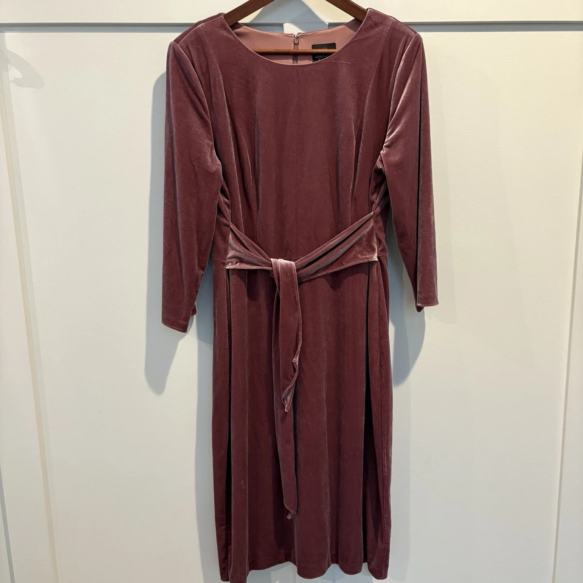 knee length dresses for ladies Adrianna Papell Long Sleeve Collared Twofer Sweater Dress main image 0