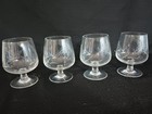 Lot of 4 MCM Noritake Sasaki Brandy Snifters  Etched Wheat design 3.5" — photo 1