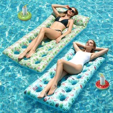 Meetinext 2 Pack Inflatable Pool Floats Adult Heavy Duty Pool Lounger Float