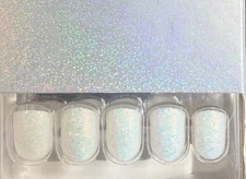 Red Aspen Christmas Short Square White Glitter Snowed In, Itzel ❄️