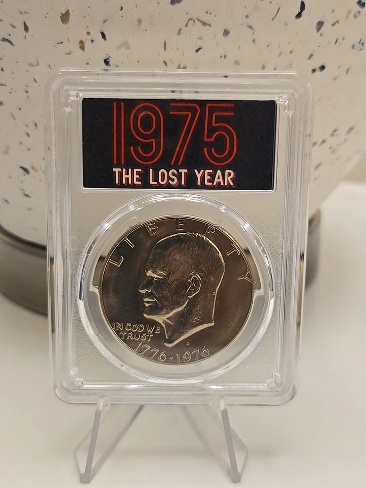 The Lost Year 1976D (1975) Conjunto Perfeito Eisenhower PCGS MS64 - Imagem 3 de 3