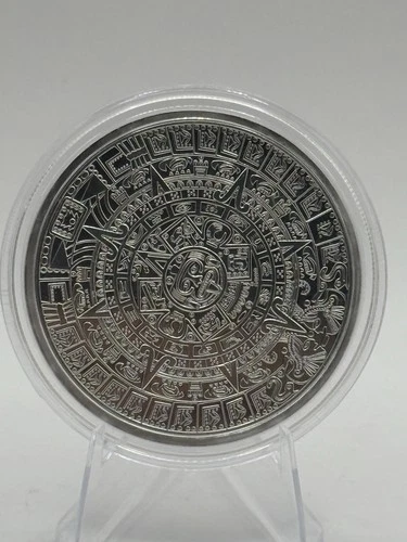 2 oz .999 Fine Silver Round – Aztec Calendar Design