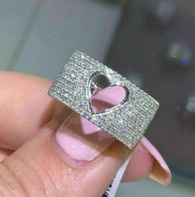 Atemberaubender Bandring 2,10 kt simulierter Diamant im Rundschliff 925 Sterling
