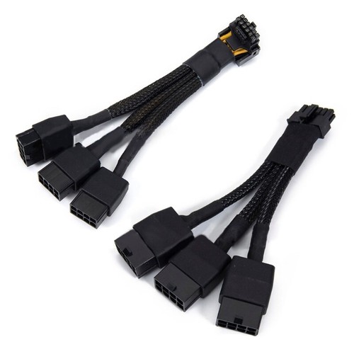 12cm/4.72in 16Pin to 3x8 Pin PCIE 5.0 Graphics Card Power Supply Adapter Cable