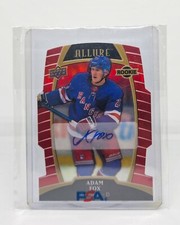 2019-20 Upper Deck Allure Adam Fox Red Rainbow Auto Die Cut #180/349