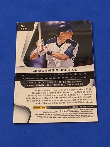 2015 Craig Biggio Panini Prizm #158 - Picture 2 of 2