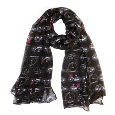 Wrapables Lightweight Vintage Bicycle Long Scarf, Black