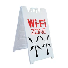 A-frame Sidewalk Wi-fi Zone 24" x 36" Double Sided A-Frame Sidewalk Sign