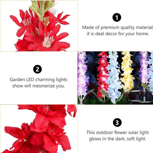 2Pcs Solar Power Flower Garden Landscape Fairy Lamp Yard Path LED Light Outdoor - Picture 8 of 14