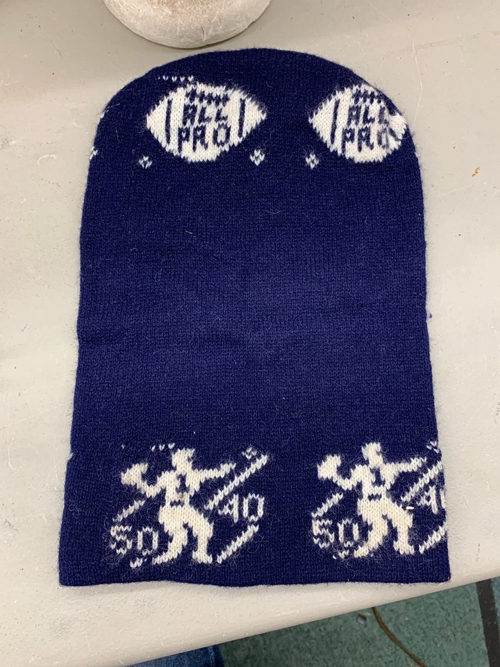 vintage stocking Hat Face mask ski retro tuque All Pro Football - Image 2 of 3