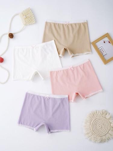 Kids Girls Underwear Under Dress 4Pcs/Set Assorted Boyshorts Playgrounds Cotton - Picture 15 of 60