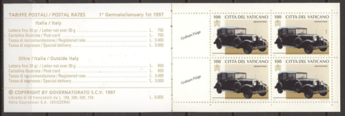 Auto, Kutsche, Vatikan - 1 Markenheft/Booklet ** MNH 1997 - Bild 1 von 1