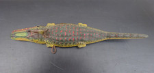 Altes Blech Krokodil mit Uhrwerk und Reiter ca. 38 cm