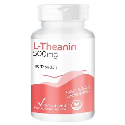 L-Theanin 500 mg - 180 Tabletten, Großpackung für 1/2 Jahr, VEGAN - Vitamintrend