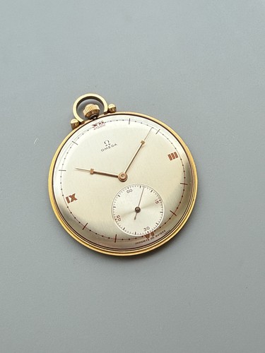 Vintage Manual Wind Omega Pocket Watch 18kt Solid Rose Gold 45mm - 第 6/20 張圖片