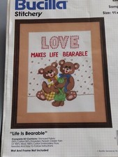 Bucilla 49610 Life is Bearable Stitchery Kit 11 x 14 new from 1985 NIP