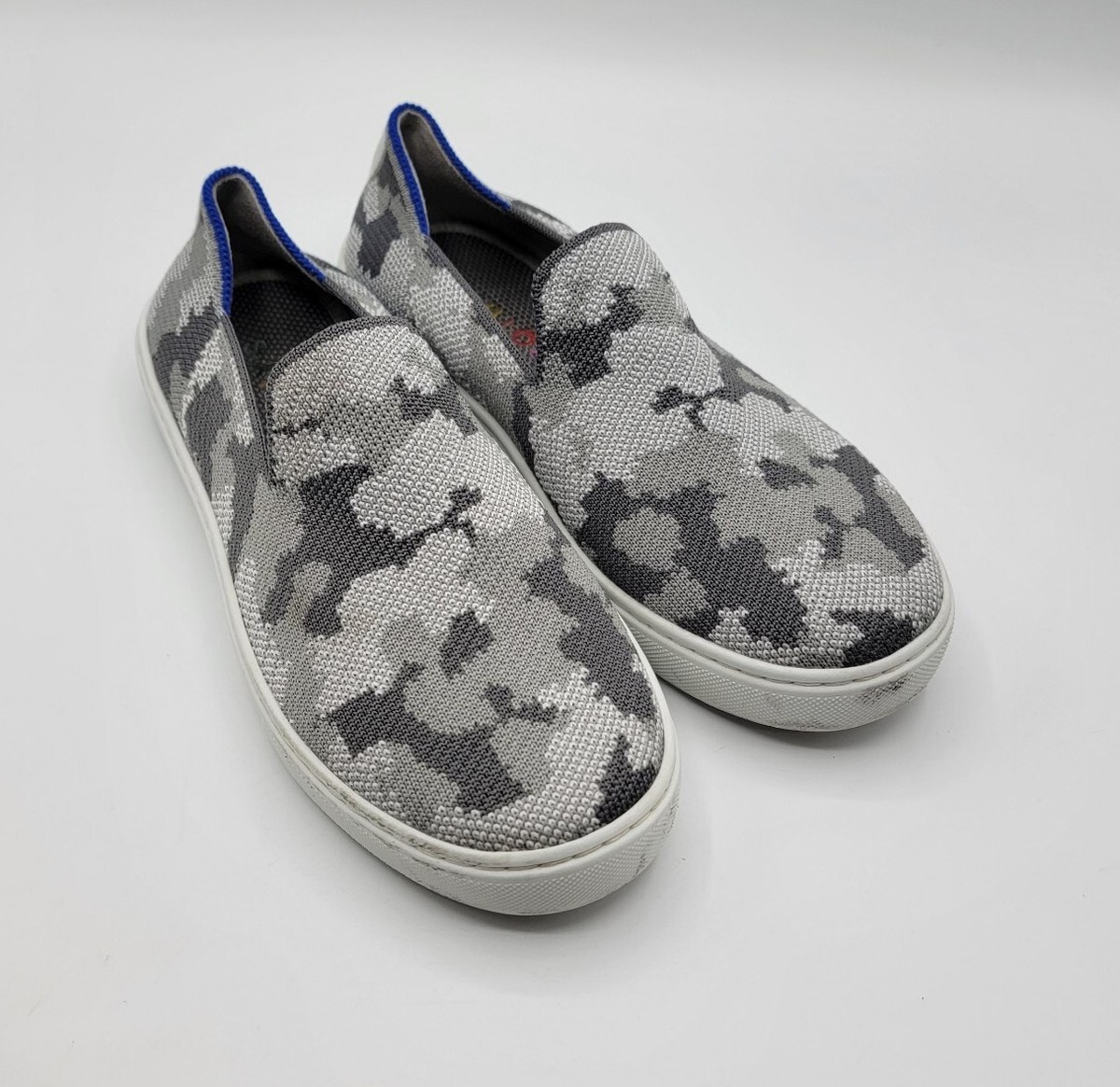 Rothys Youth The Kids Sneaker Size Gray Camo Slip On Shoes Washable  Unisex Boy