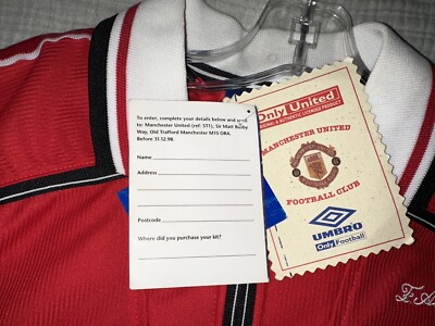 BNWT Authentic Man United 1998/99 Long Sleeve #20 Solskjaer Signed