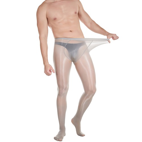 Mens Shiny Oil Glossy Pantyhose Tights High Elastic Opaque Stockings Lingerie UK - Picture 2 of 22