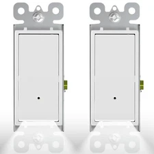 2Pack Illuminated Light Switch-Single Pole Decorator Wall Switch with Night L...