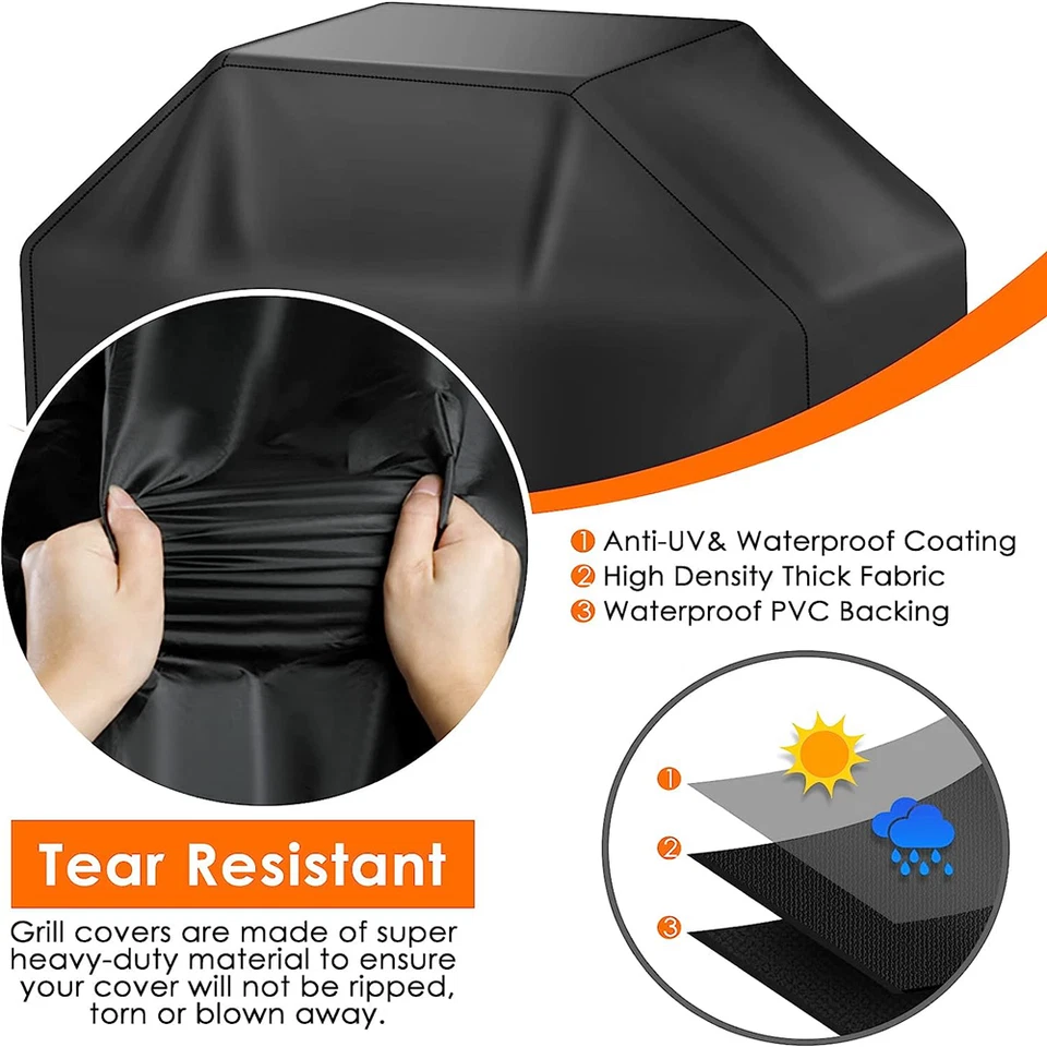 BBQ Gas Grill Cover Heavy Duty Waterproof for Weber Char-Broil Nexgrill Garden - Image 3 of 4
