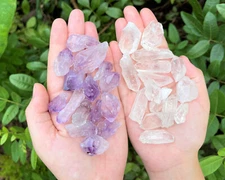Amethyst Points & Clear Quartz Points Mixed Assortment: Choose oz or lbs Bulk