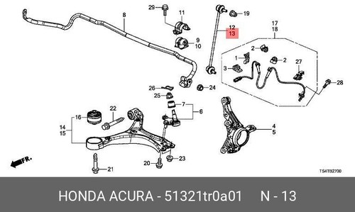 PAIR Genuine Front Link Stabilizer 2013-2021 Acura ILX 51320-TR0-A01 Japan OEM - Picture 2 of 5