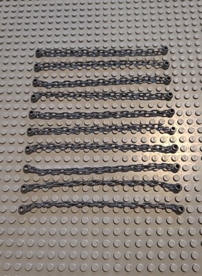 Lego 10x Ketten Dunkel Grau 30104 Chain Dark Bluish Gray 21 Glieder Kette *NEU*