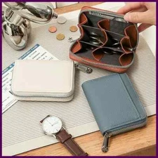 Small Coin Wallet Women Genuine Leather Wallet Layered Mini Purse Card Holder