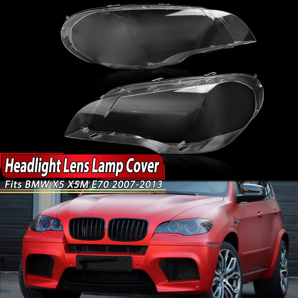 Cubierta de lente de faro izquierdo y derecho para BMW X5 E70 2008-2013 Foto 2 de 4